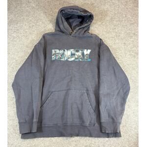 VINTAGE Rocky Sylvester Stallone Hoodie Mens Large Gray Graphic Movie Sweatshirt